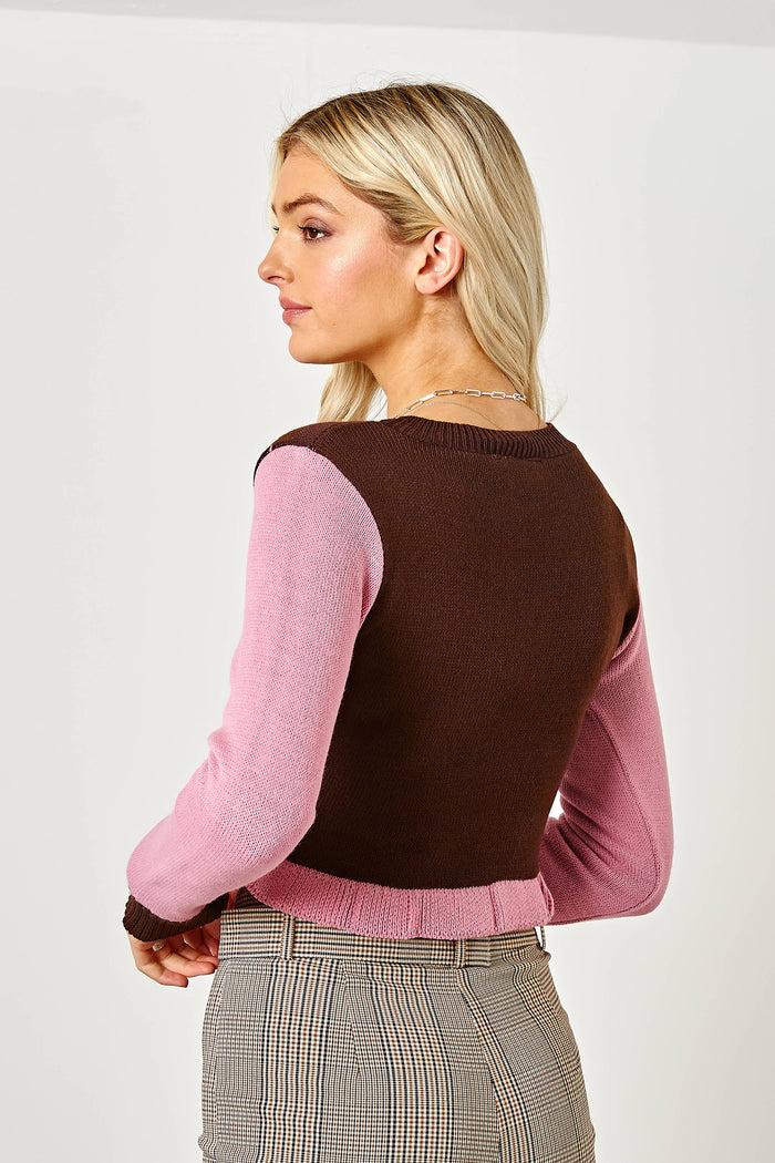 Daisy Street Daisy Street Rib Frill Jumper With Heart Graphic