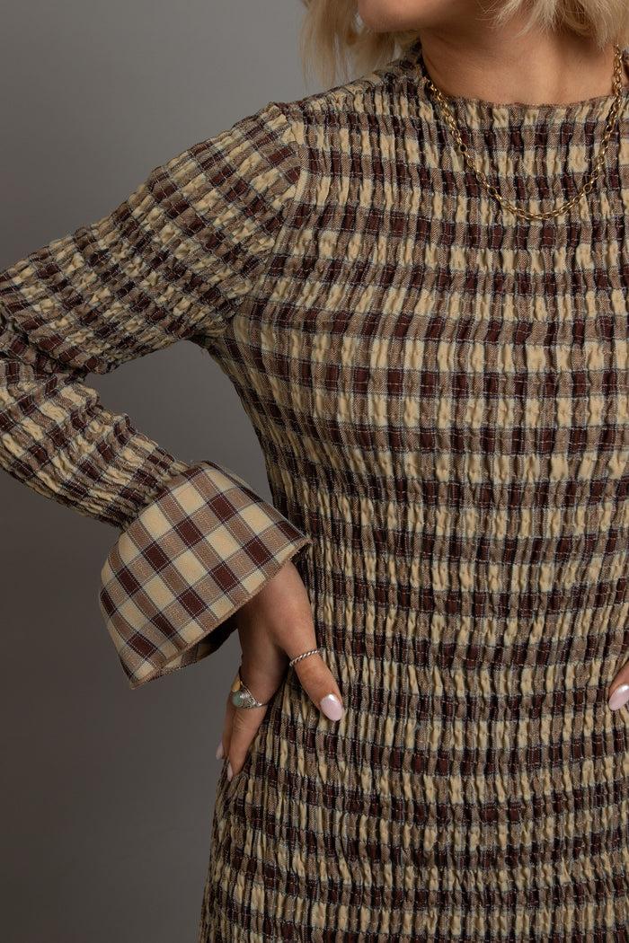 Daisy Street Daisy Street Shirred Long Sleeve Mini Dress