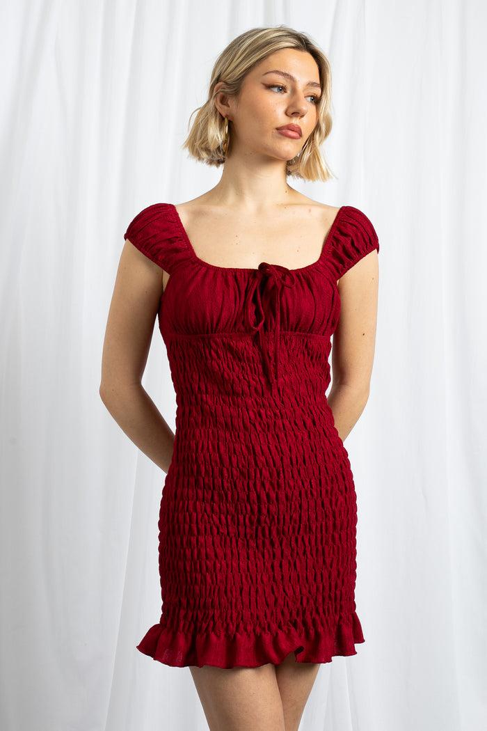 Daisy Street Daisy Street Shirred Milkmaid Style Dress With Frill Hem