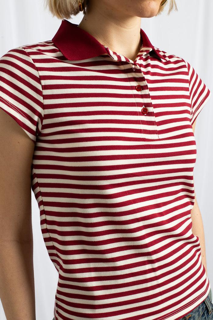 Daisy Street Daisy Street Slim Fit Stripe Polo Shirt With Short Sleeves