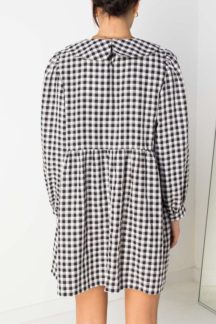 Daisy Street Daisy Street Smock Style Dress In Black And White Gingham