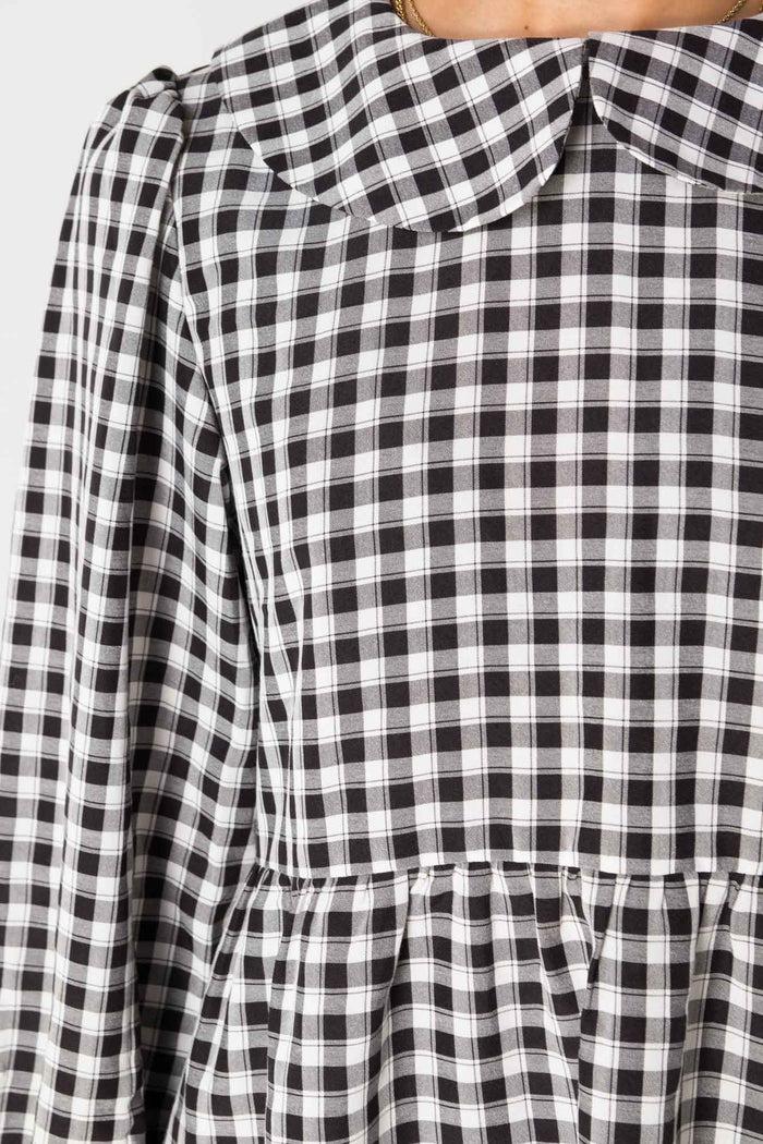 Daisy Street Daisy Street Smock Style Dress In Black And White Gingham