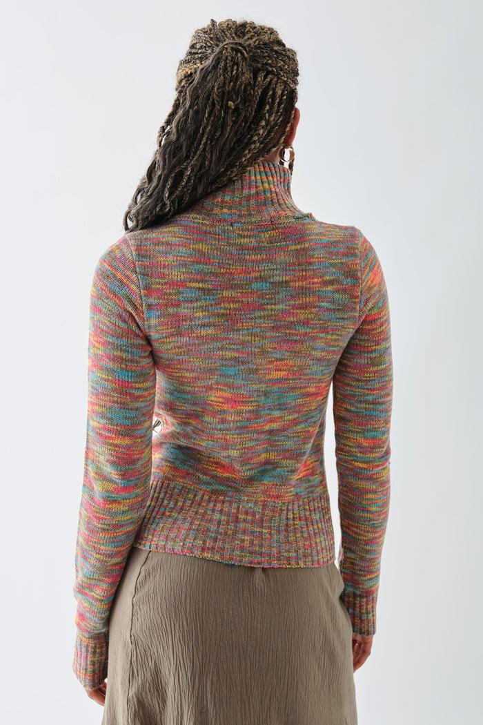 Daisy Street Daisy Street Space Die Zip Knitted Top With Embroidery