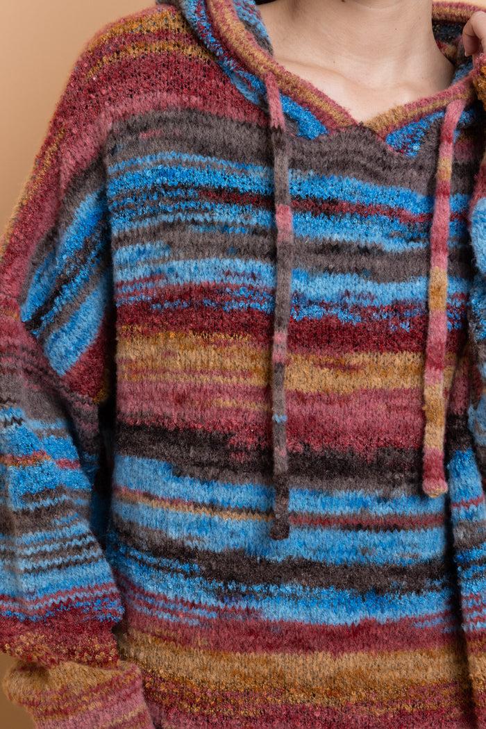 Daisy Street Daisy Street Space Dye Hooded Sweater With Kangaroo Pocket