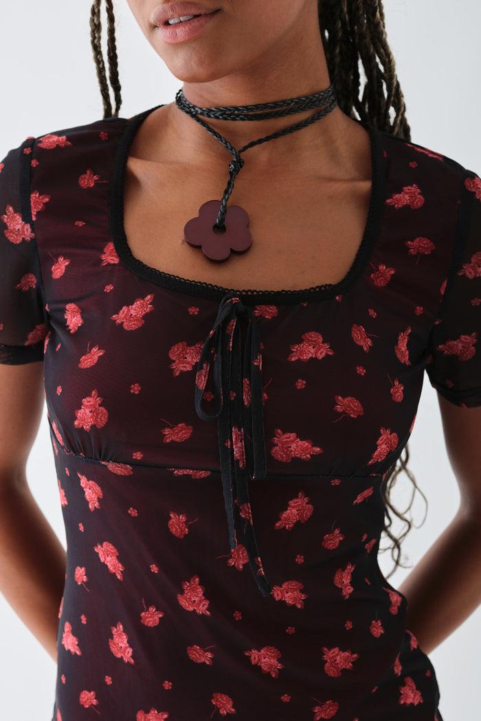 Daisy Street Daisy Street Square Neck Mesh Mini Dress