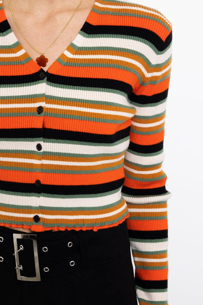Daisy Street Daisy Street Stripe 90's Knit Cardigan