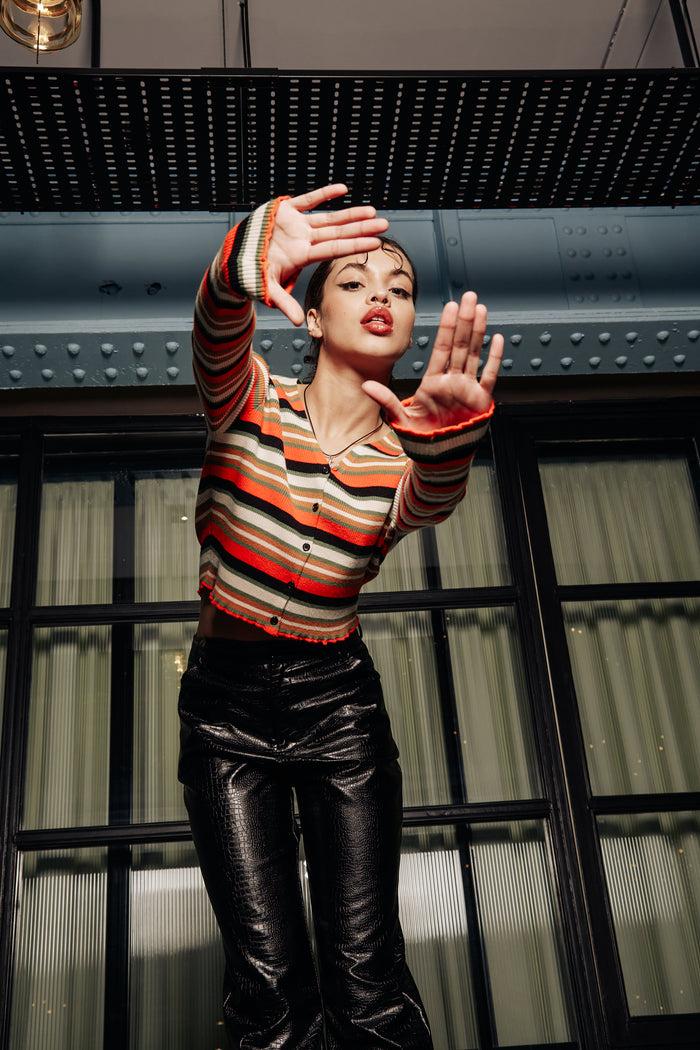 daisy street Daisy Street Stripe 90's Knit Cardigan