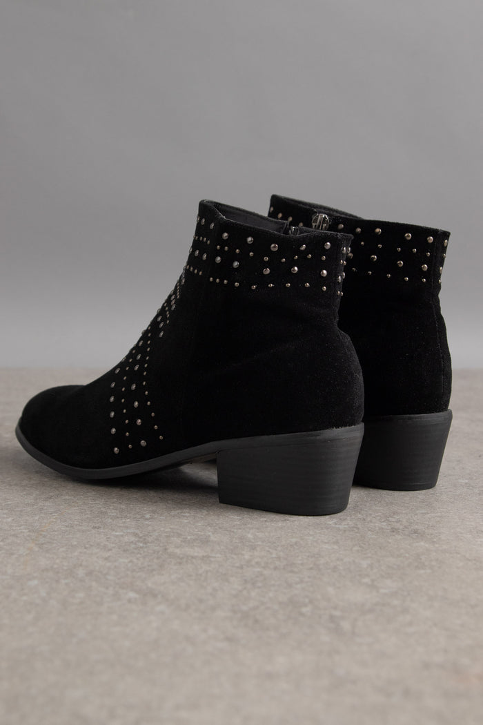 Daisy Street Daisy Street Studded Black Heeled Ankle Boots