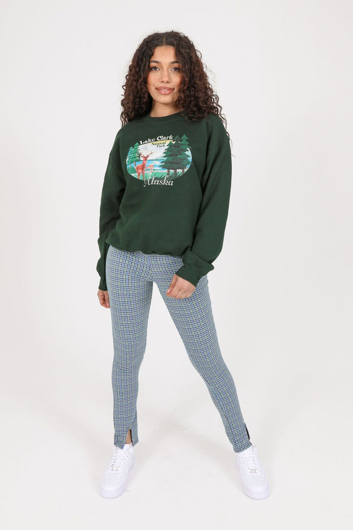 Daisy Street Daisy Street Sweater With Lake Clark Alaska Print