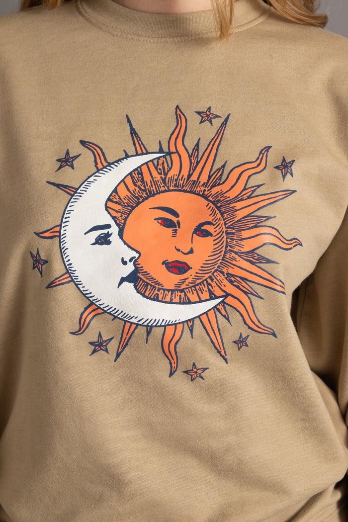 Daisy Street Daisy Street Sweatshirt With Sun&Moon Print