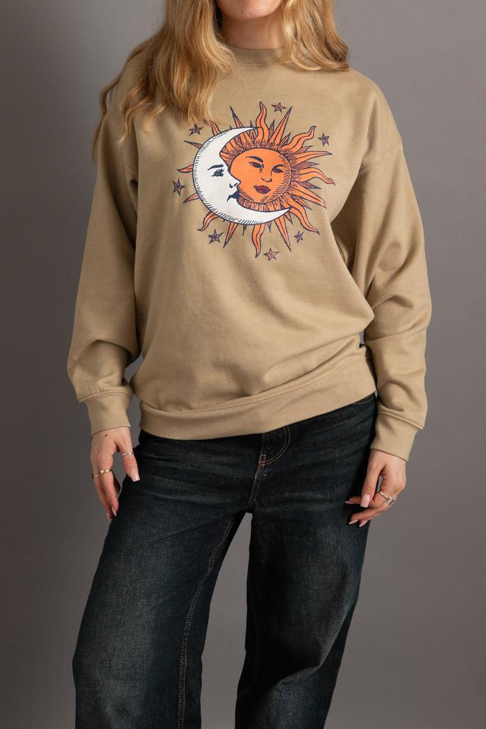 daisy street Daisy Street Sweatshirt With Sun&Moon Print