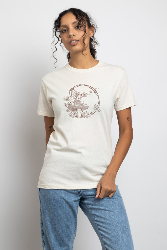 daisy street Daisy Street T-Shirt with Vintage Style Fairy Graphic