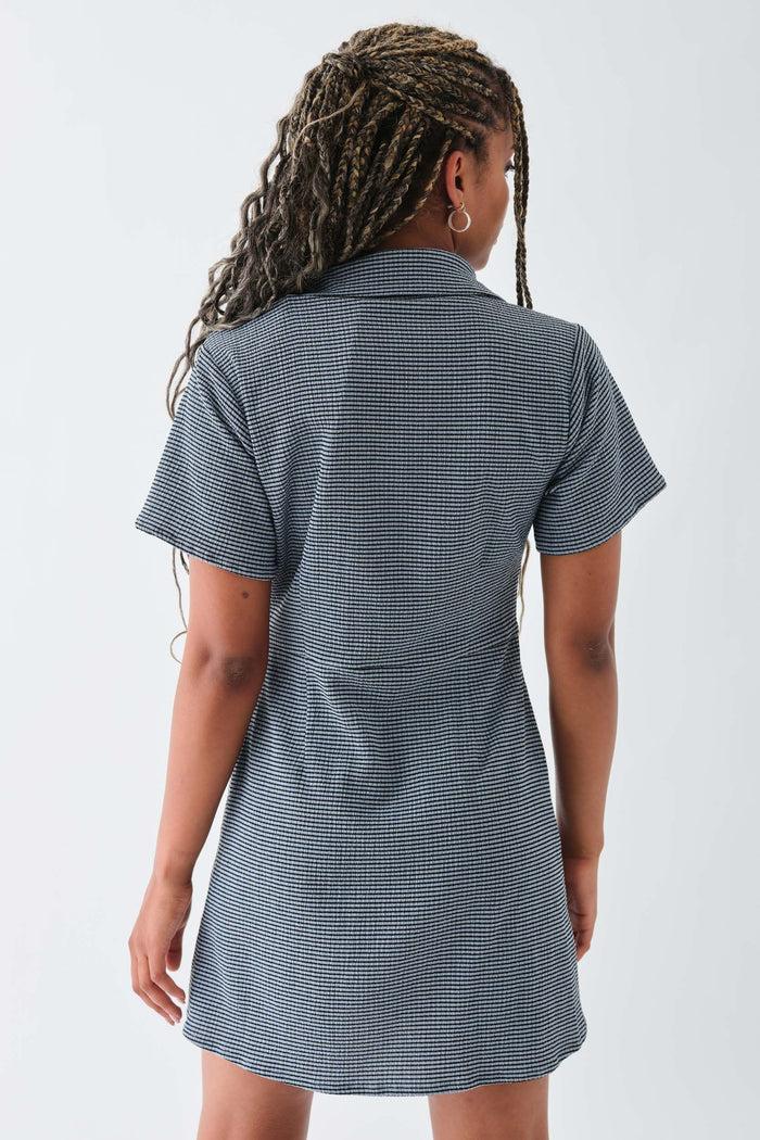 Daisy Street Daisy Street Textured Check Mini Shirt Dress