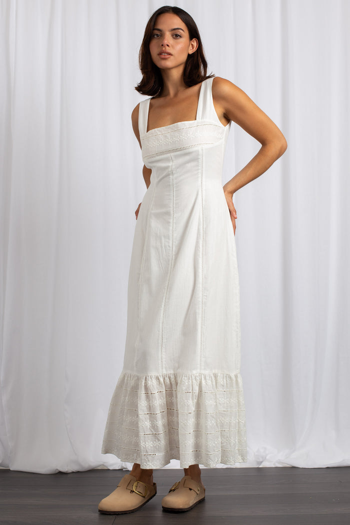 Daisy Street Daisy Street Tiered Midaxi Dress With Lace Trims