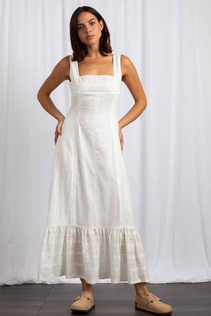 Daisy Street Daisy Street Tiered Midaxi Dress With Lace Trims