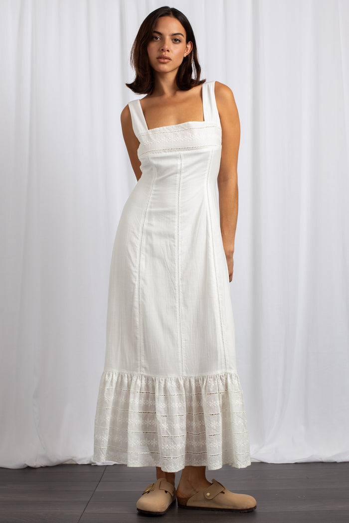 daisy street Daisy Street Tiered Midaxi Dress With Lace Trims