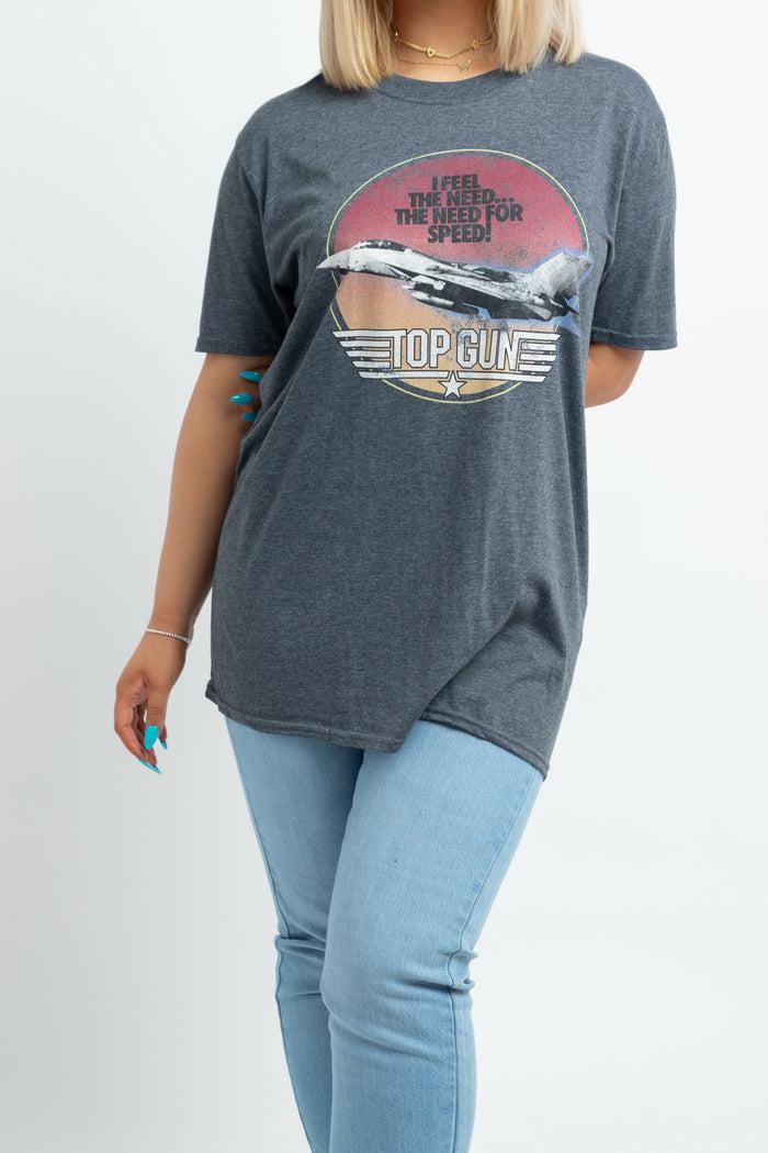 Daisy Street Daisy Street Top Gun Licensed T-Shirt In Grey