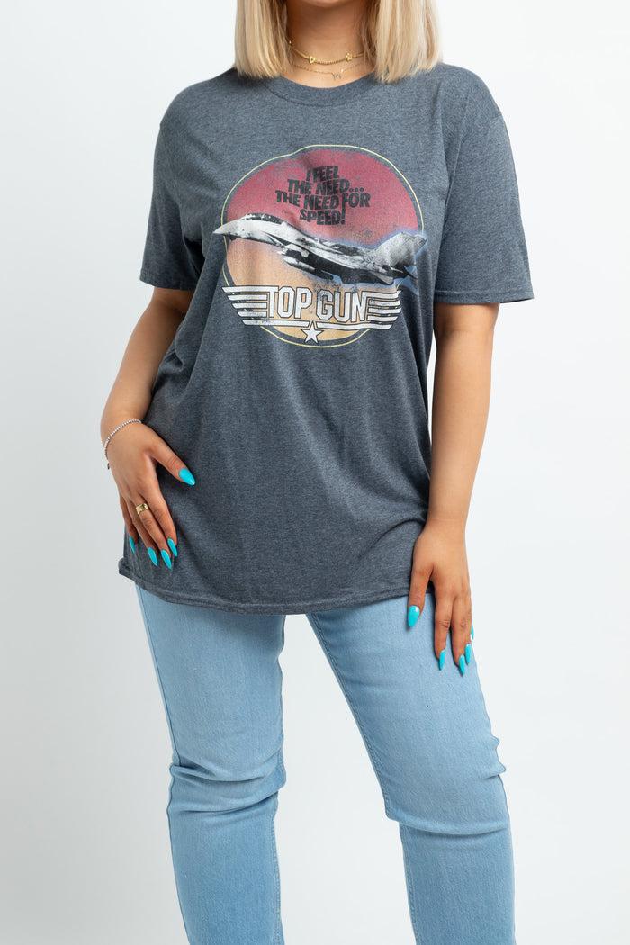 daisy street Daisy Street Top Gun Licensed T-Shirt in Grey