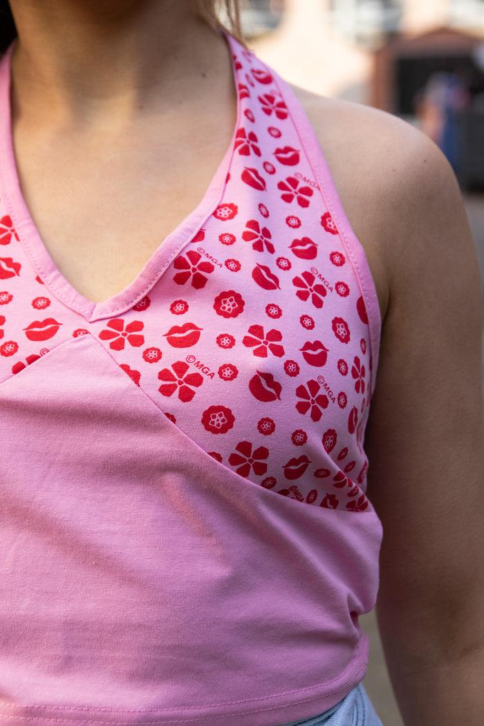 Daisy Street Daisy Street X Bratz Halter Crop Top In 90's Floral