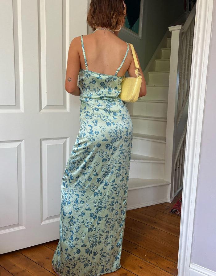 Daisy Street Daisy Street X Chloe Davie 90s Printed Maxi Dress With Lace Trim