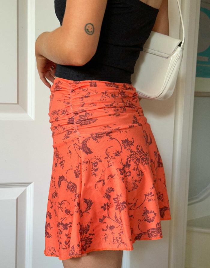 Daisy Street Daisy Street X Chloe Davie Paisley Printed Mini Skirt In Orange
