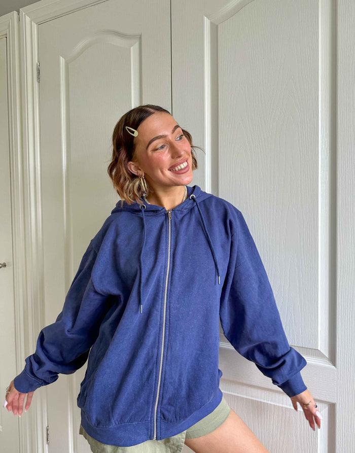 Daisy Street Daisy Street X Chloe Davie Washed Navy Hoodie