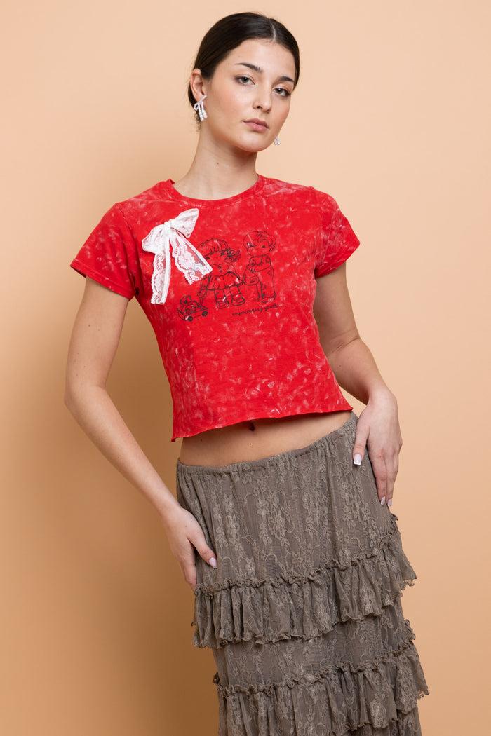 daisy street Daisy Street Youth Snow Washed Baby Tee