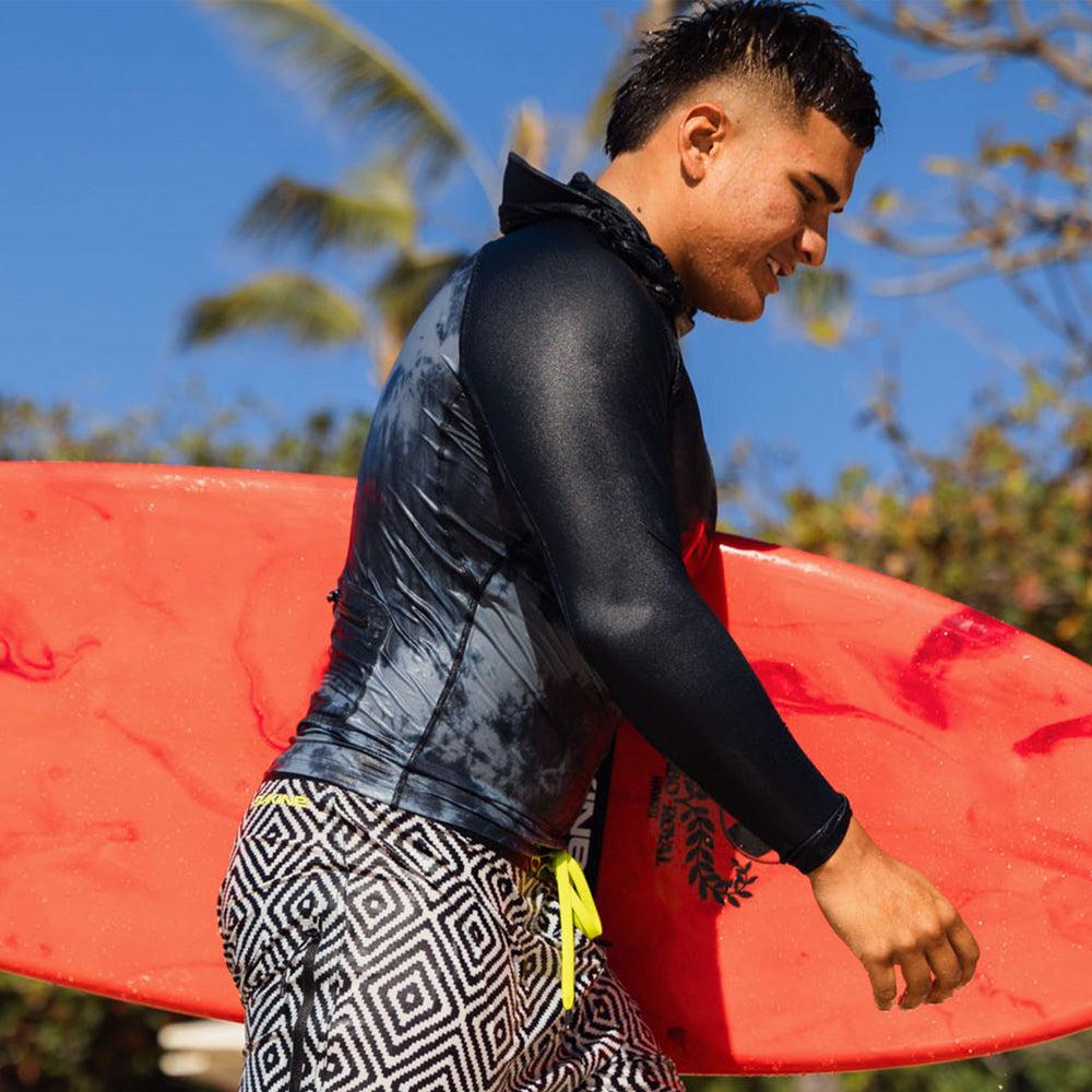 Dakine Todos Hooded Compression Fit Rashguard - Dark Waves