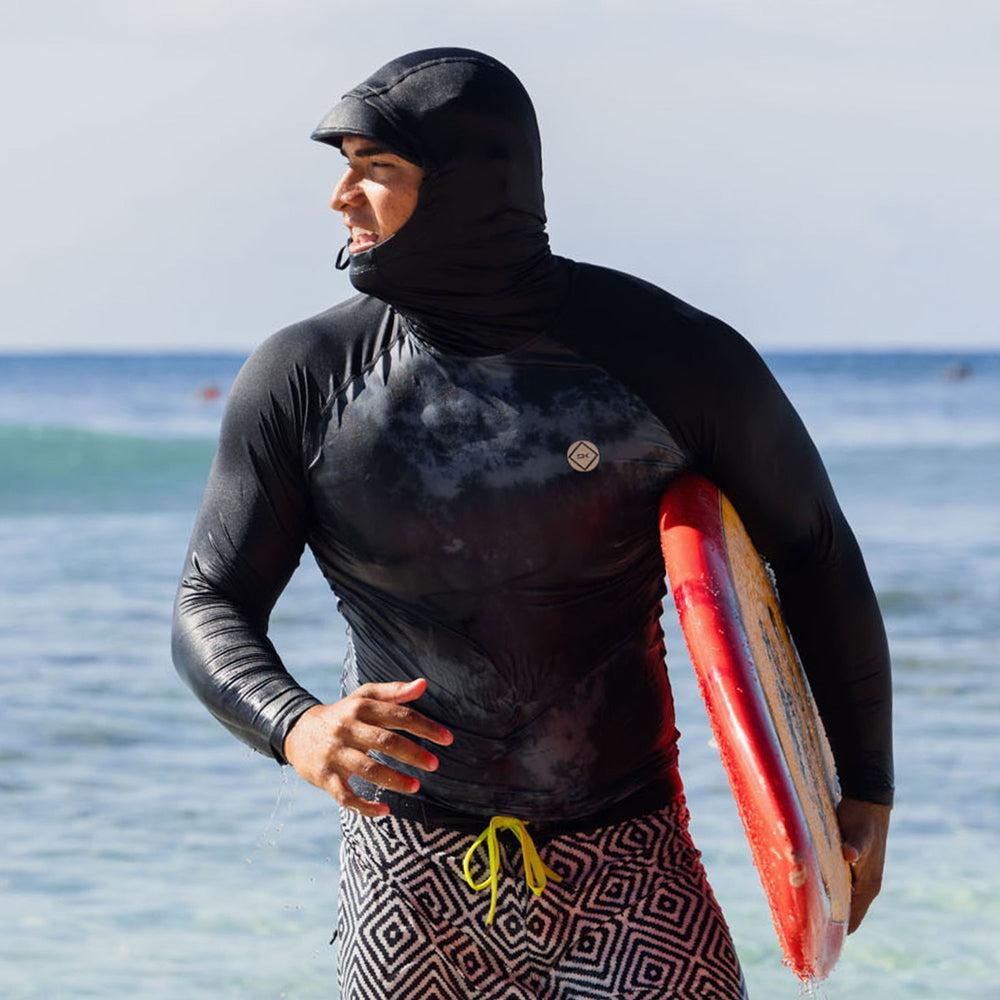 dakine Todos Hooded Compression Fit Rashguard - Dark Waves