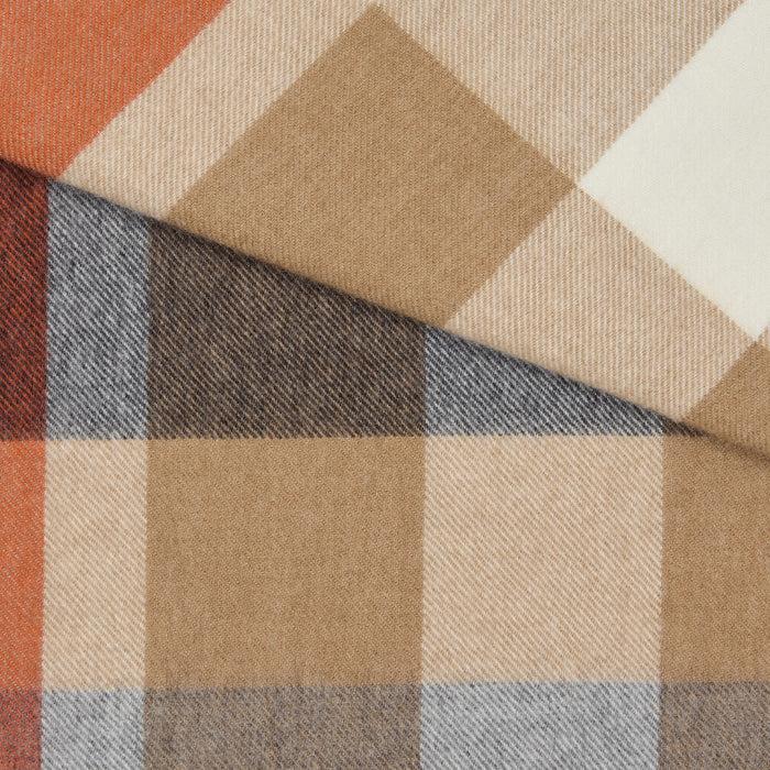 Daks London ANNIVERSARY CHECK SCARF – BROWN