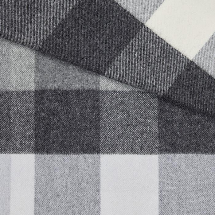 Daks London ANNIVERSARY CHECK SCARF – GREY