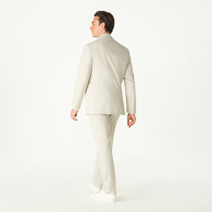 Daks London BEIGE SEERSUCKER DOUBLE BREASTED SUIT