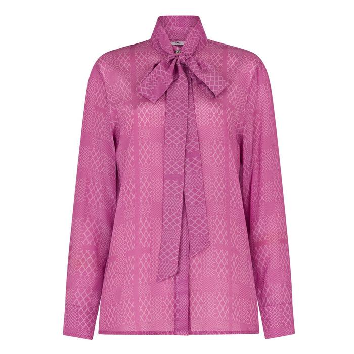 Daks London BOW TIE PRINTED GEO CHECK SHIRT