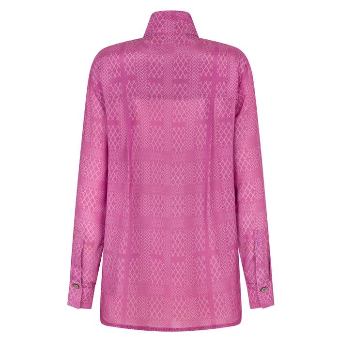 Daks London BOW TIE PRINTED GEO CHECK SHIRT