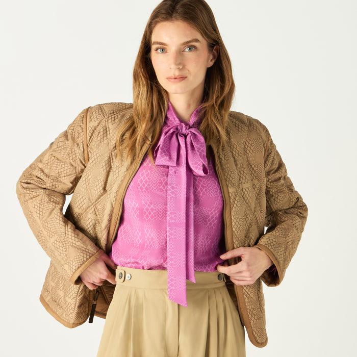 daks london BOW TIE PRINTED GEO CHECK SHIRT