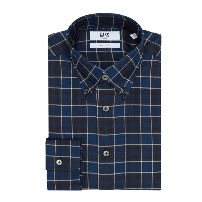 Daks London BUTTON DOWN WINDOWPANE CHECK SHIRT