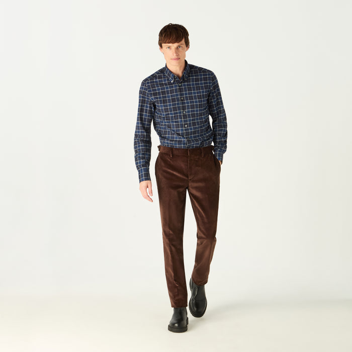 daks london BUTTON DOWN WINDOWPANE CHECK SHIRT