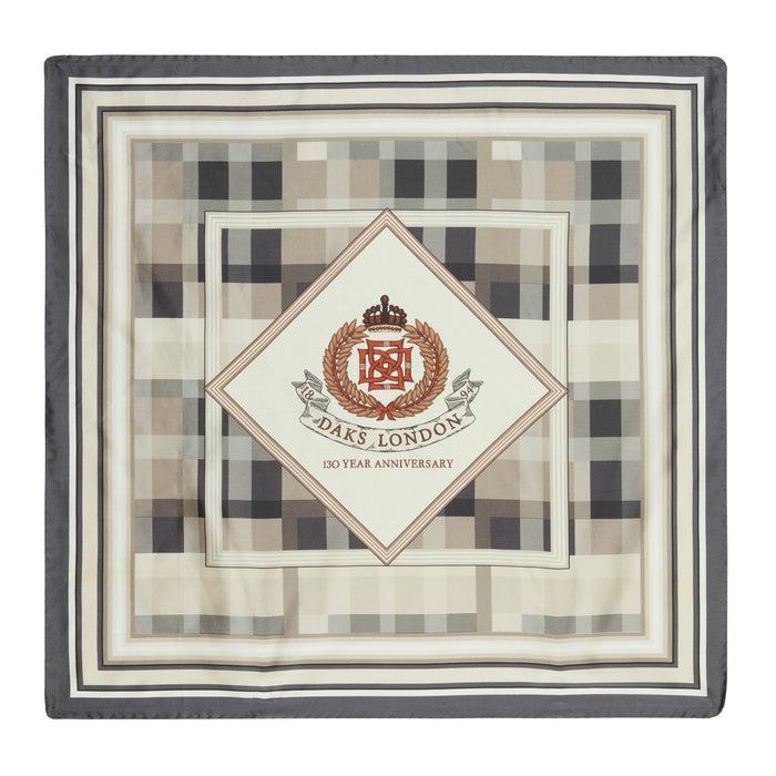 daks london DAKS 130TH SILK FOULARD - GREY