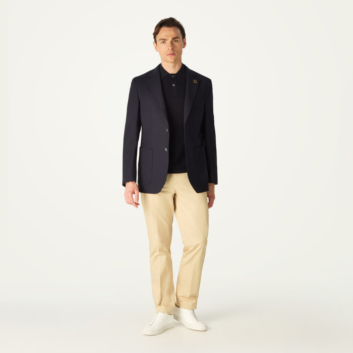 daks london FLAT FRONT CLASSIC CHINO - BEIGE