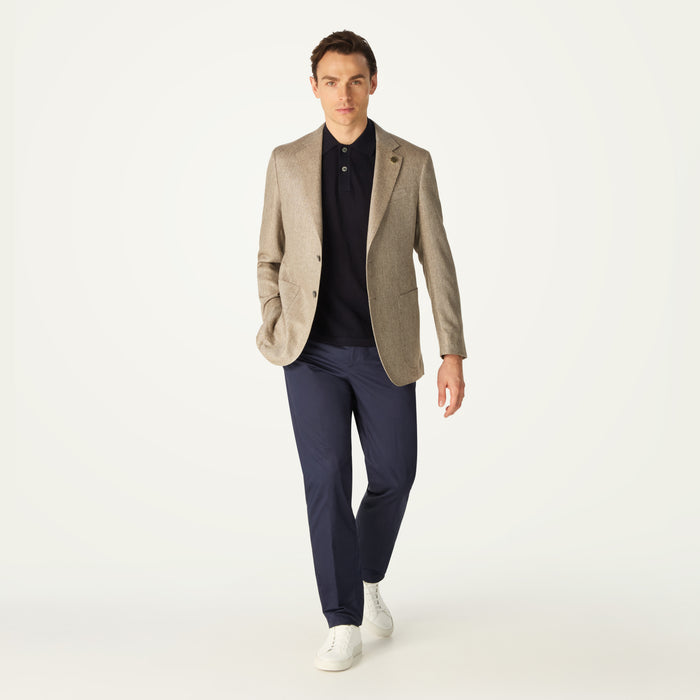 daks london FLAT FRONT CLASSIC CHINO - NAVY