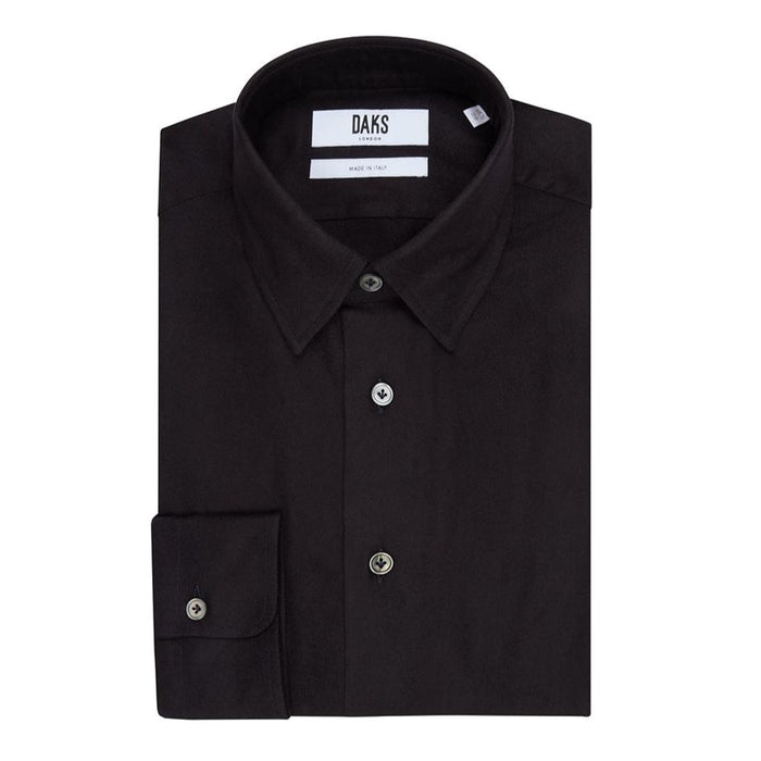 Daks London HERRINGBONE SHIRT - MIDNIGHT BLUE