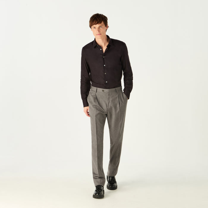 daks london HERRINGBONE SHIRT - MIDNIGHT BLUE