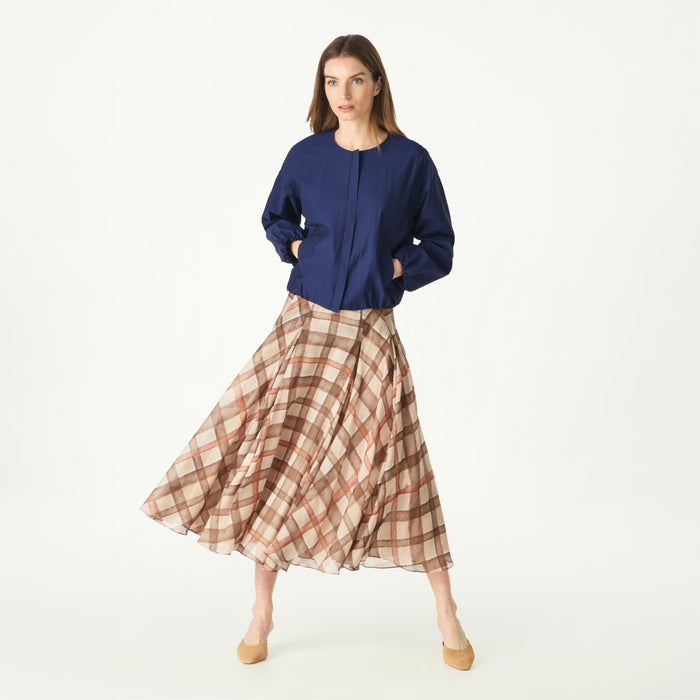 daks london HOUSECHECK MIDI SKIRT