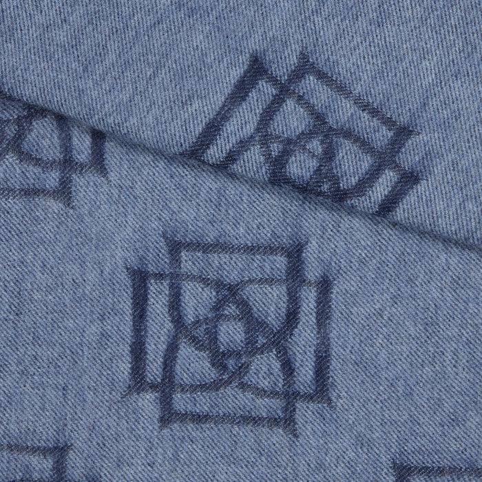 Daks London INTERLOCKING D SCARF – BLUE