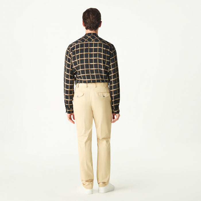 Daks London PLEATED FRONT CLASSIC CHINO - BEIGE