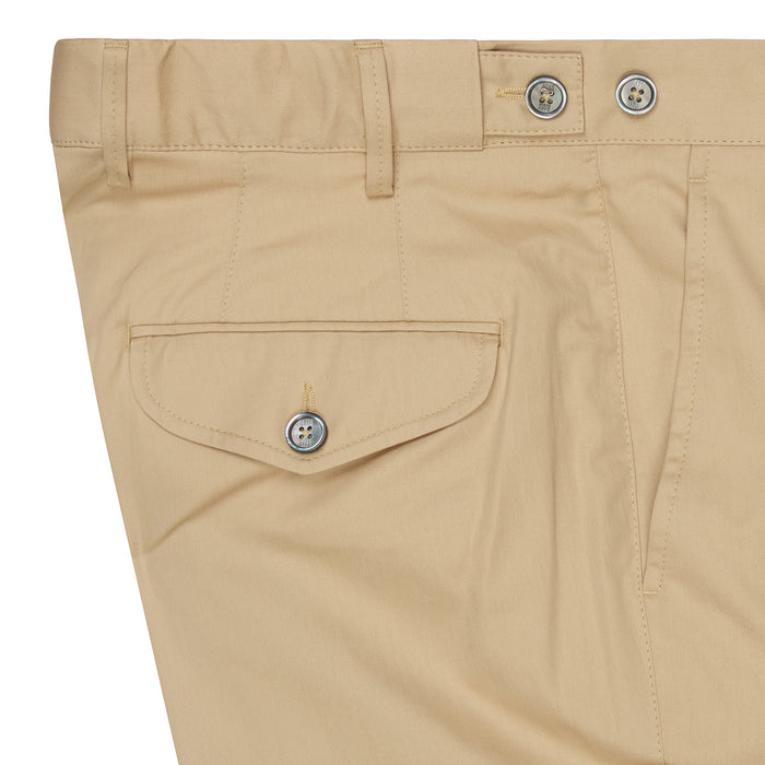 Daks London PLEATED FRONT CLASSIC CHINO - BEIGE
