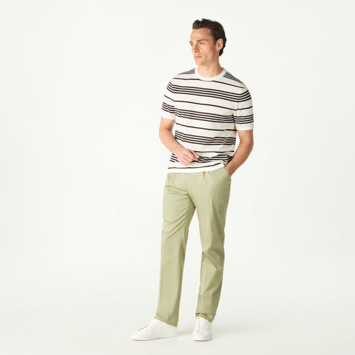 daks london PLEATED FRONT CLASSIC CHINO - GREEN