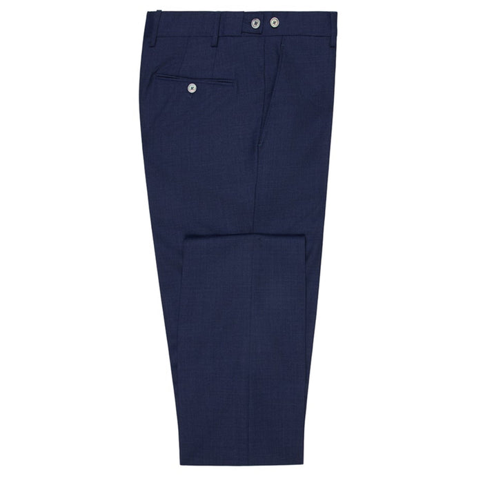 Daks London PLEATED FRONT LINEN TROUSER - NAVY
