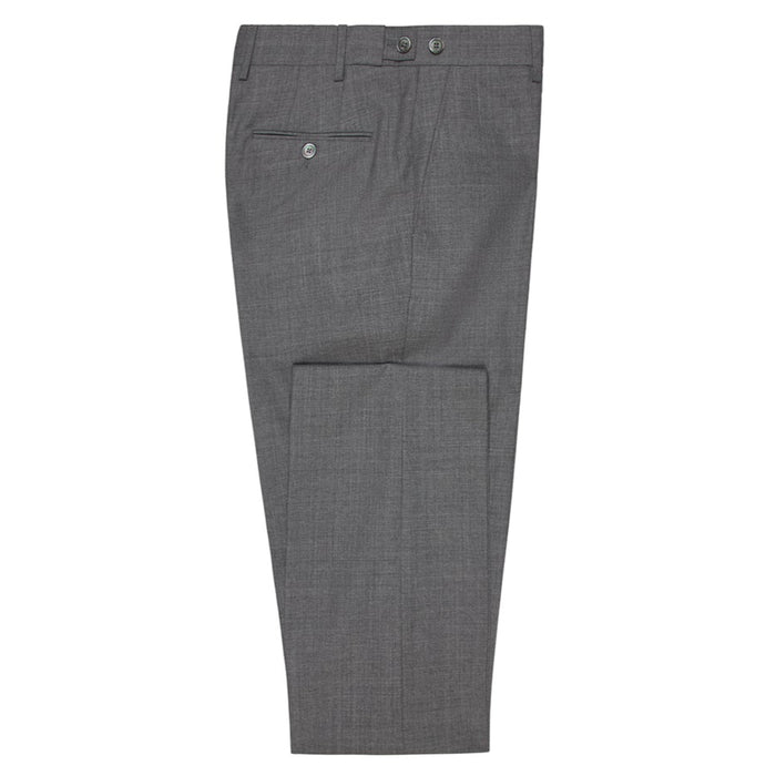 Daks London PLEATED FRONT WOOL TROUSER - GREY