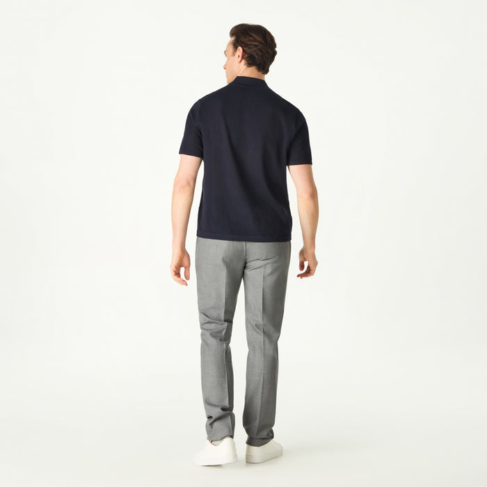 Daks London PLEATED FRONT WOOL TROUSER - GREY